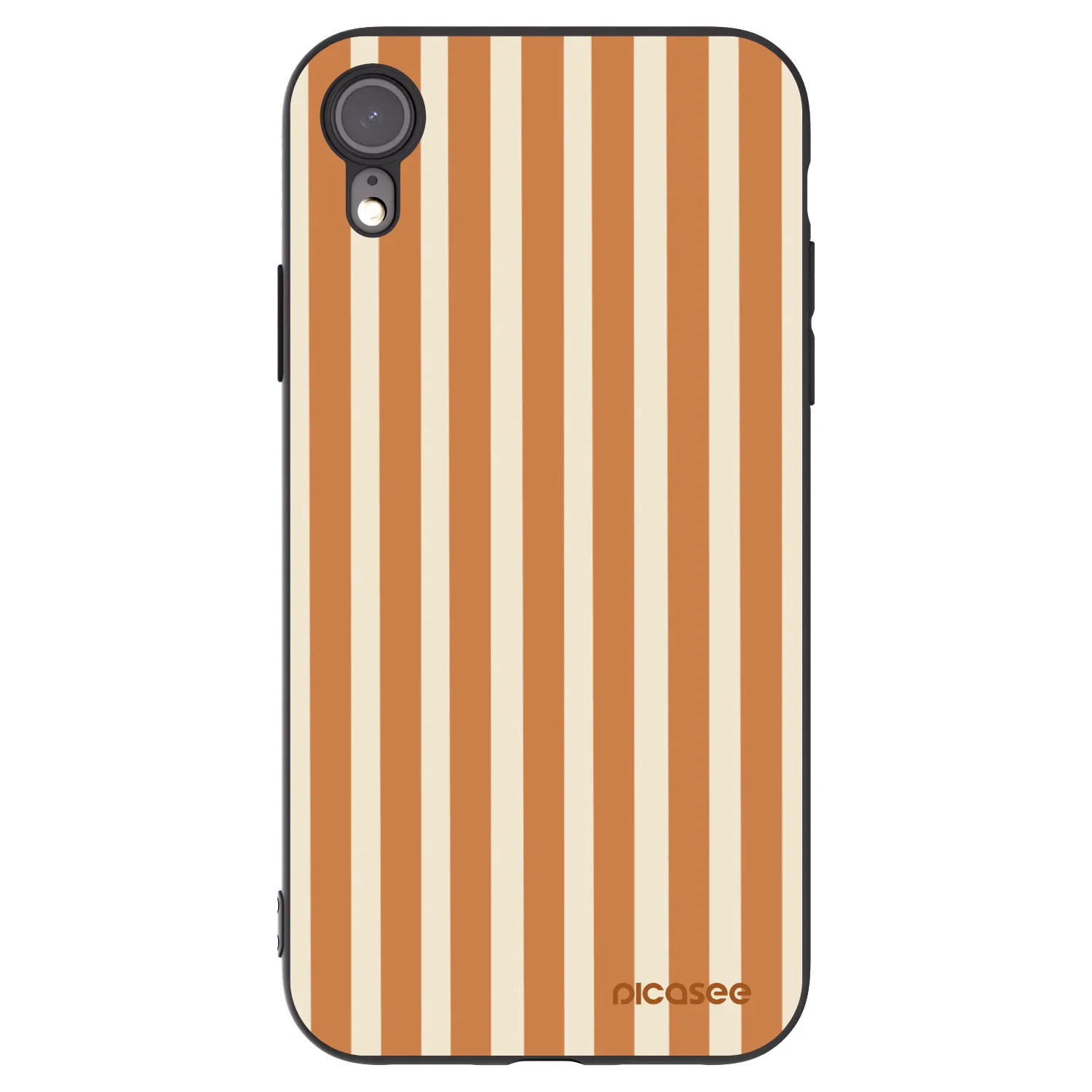 Picasee crna silikonska maskica za Apple iPhone XR - Orange lines
