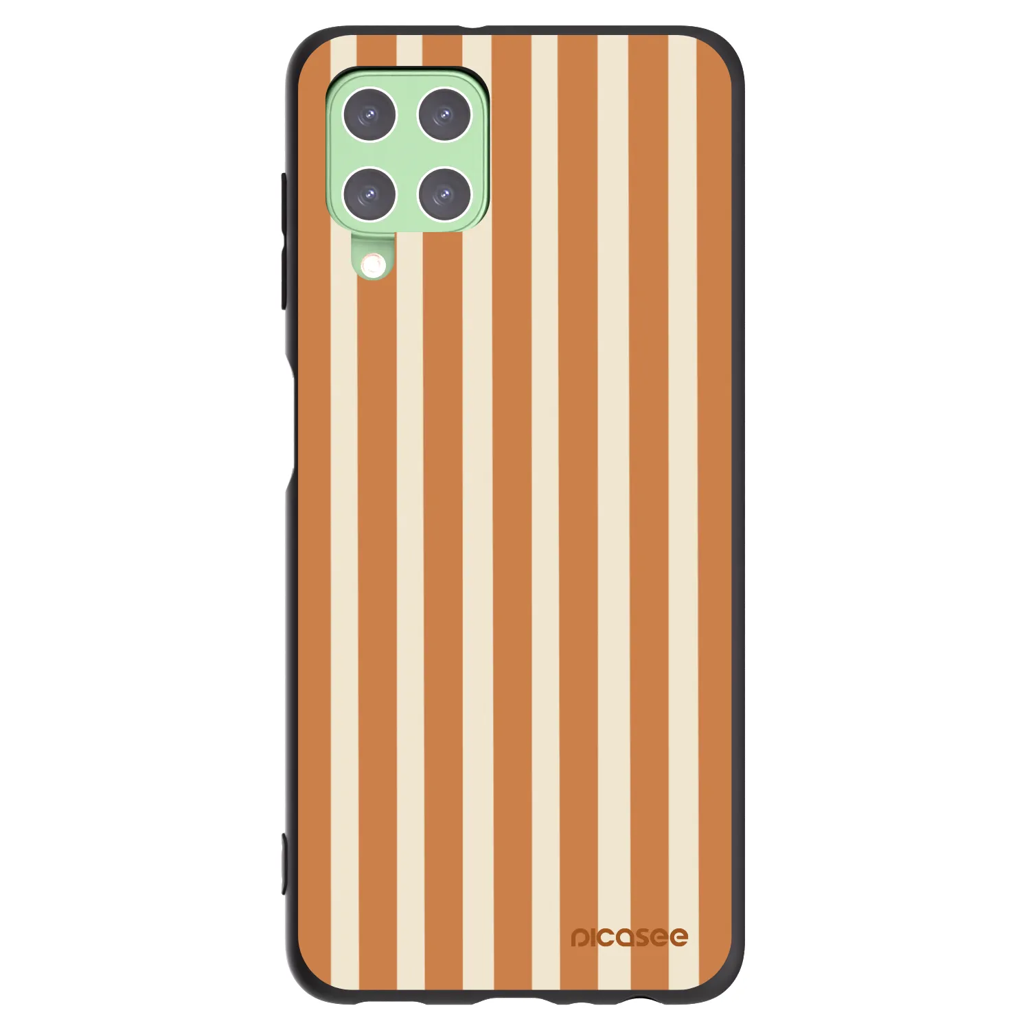 Picasee crna silikonska maskica za Samsung Galaxy A22 A225F 4G - Orange lines