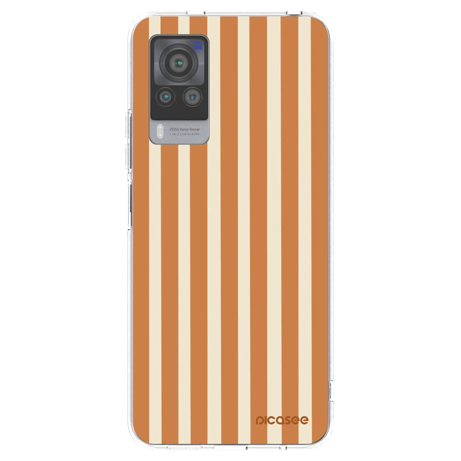 Picasee silikonska prozirna maskica za Vivo X60 Pro 5G - Orange lines