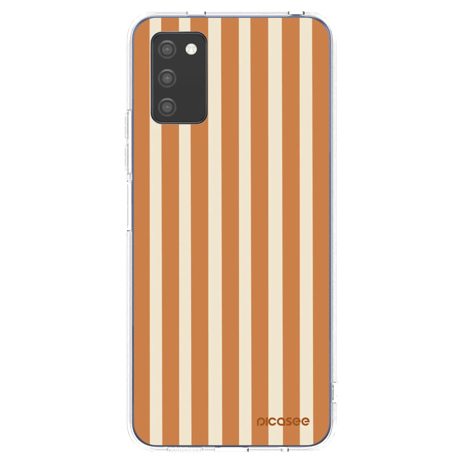 Picasee silikonska prozirna maskica za Samsung Galaxy A03s A037G - Orange lines