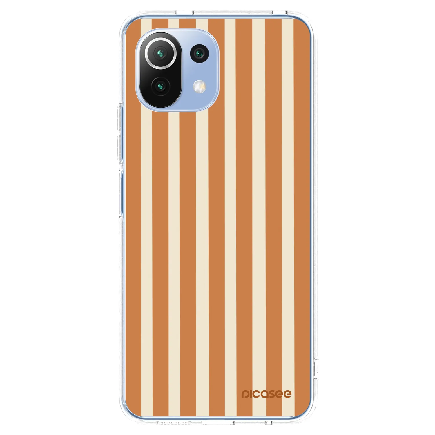 Picasee silikonska prozirna maskica za Xiaomi 11 Lite 5G NE - Orange lines
