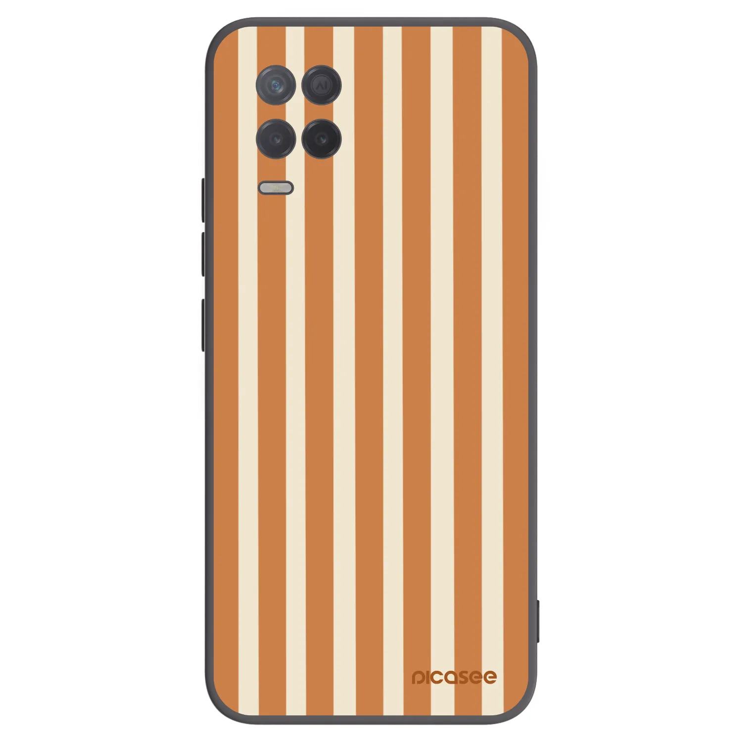 Picasee crna silikonska maskica za Realme 8 5G - Orange lines