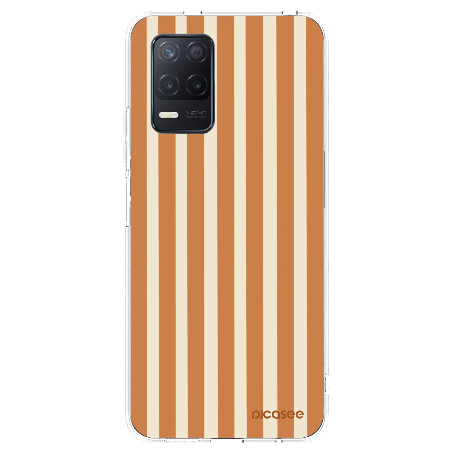 Picasee silikonska prozirna maskica za Realme 8 5G - Orange lines