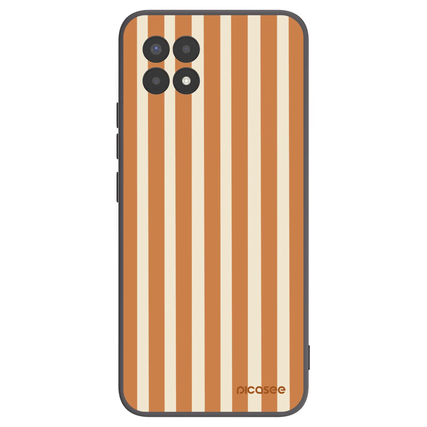 Picasee crna silikonska maskica za Realme 8i - Orange lines