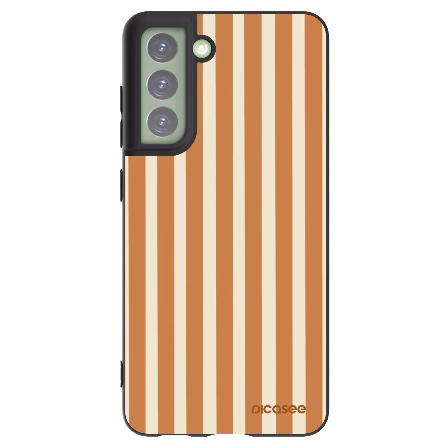 Picasee crna silikonska maskica za Samsung Galaxy S21 FE 5G - Orange lines