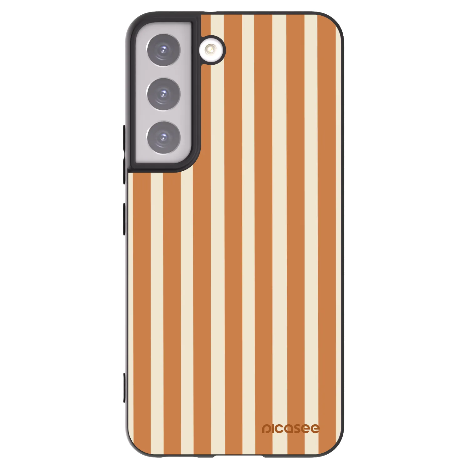 Picasee crna silikonska maskica za Samsung Galaxy S22 5G - Orange lines