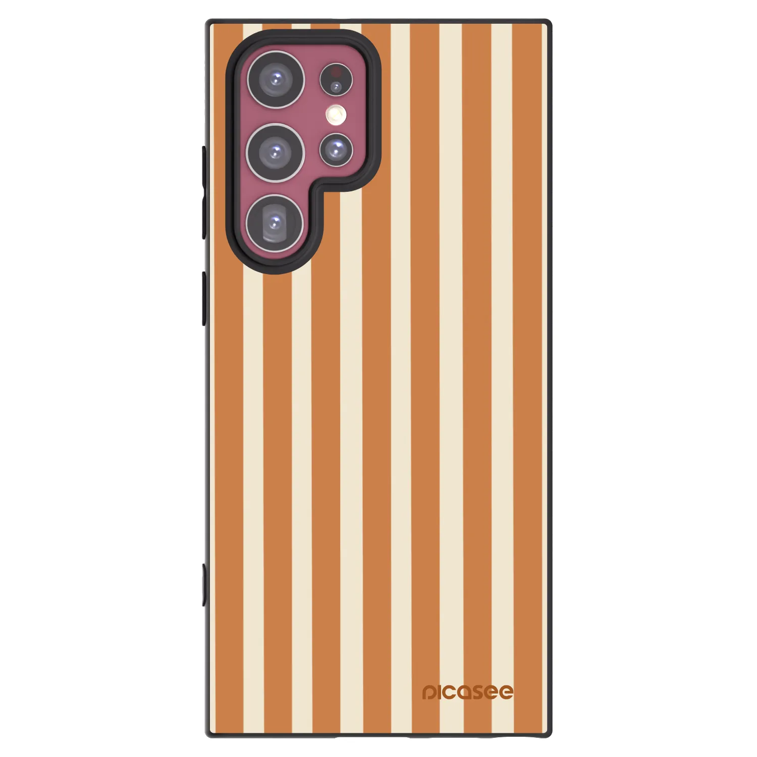 Picasee crna silikonska maskica za Samsung Galaxy S22 Ultra 5G - Orange lines