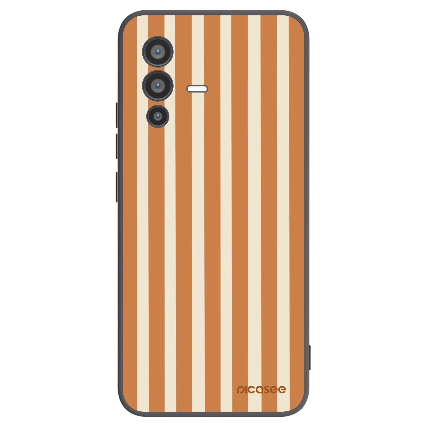Picasee crna silikonska maskica za Vivo V23 5G - Orange lines
