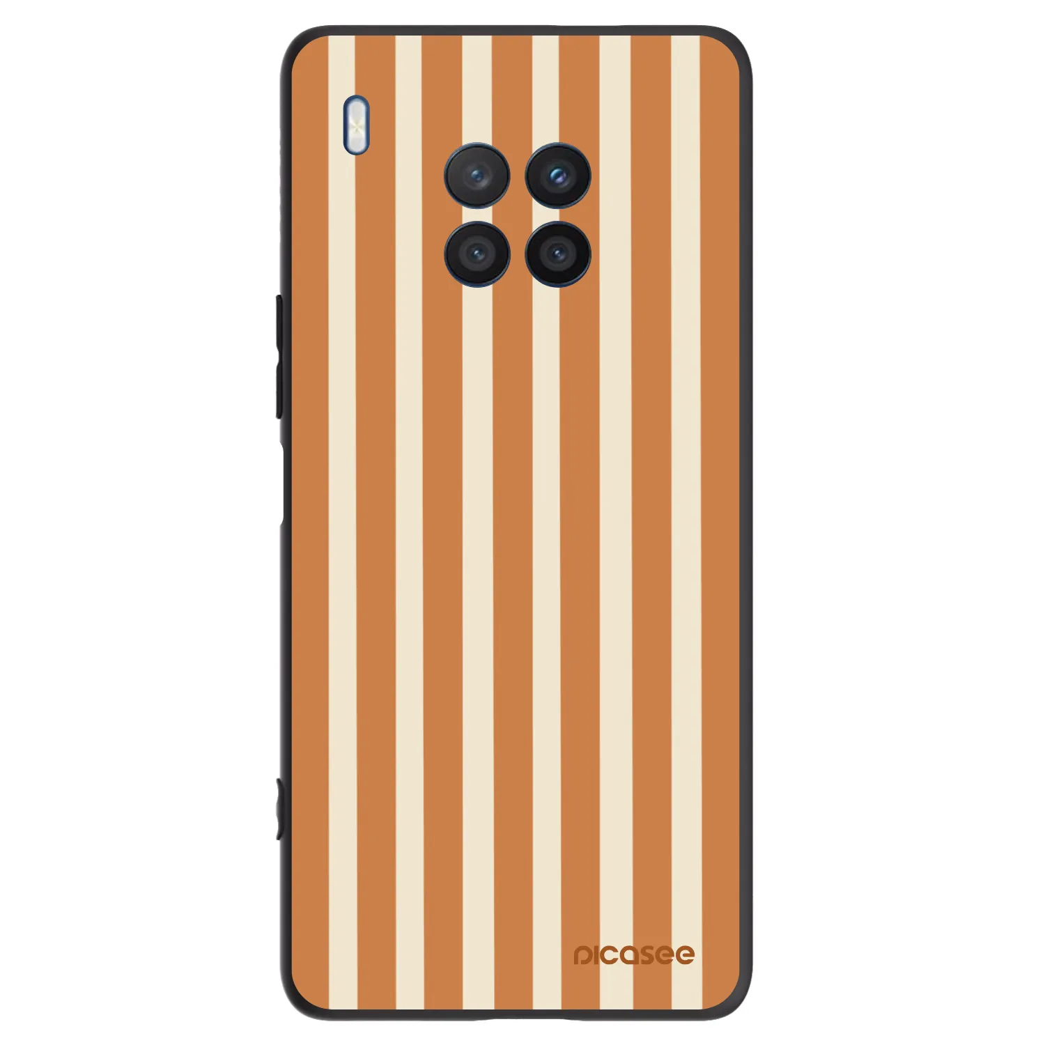 Picasee crna silikonska maskica za Honor 50 Lite - Orange lines
