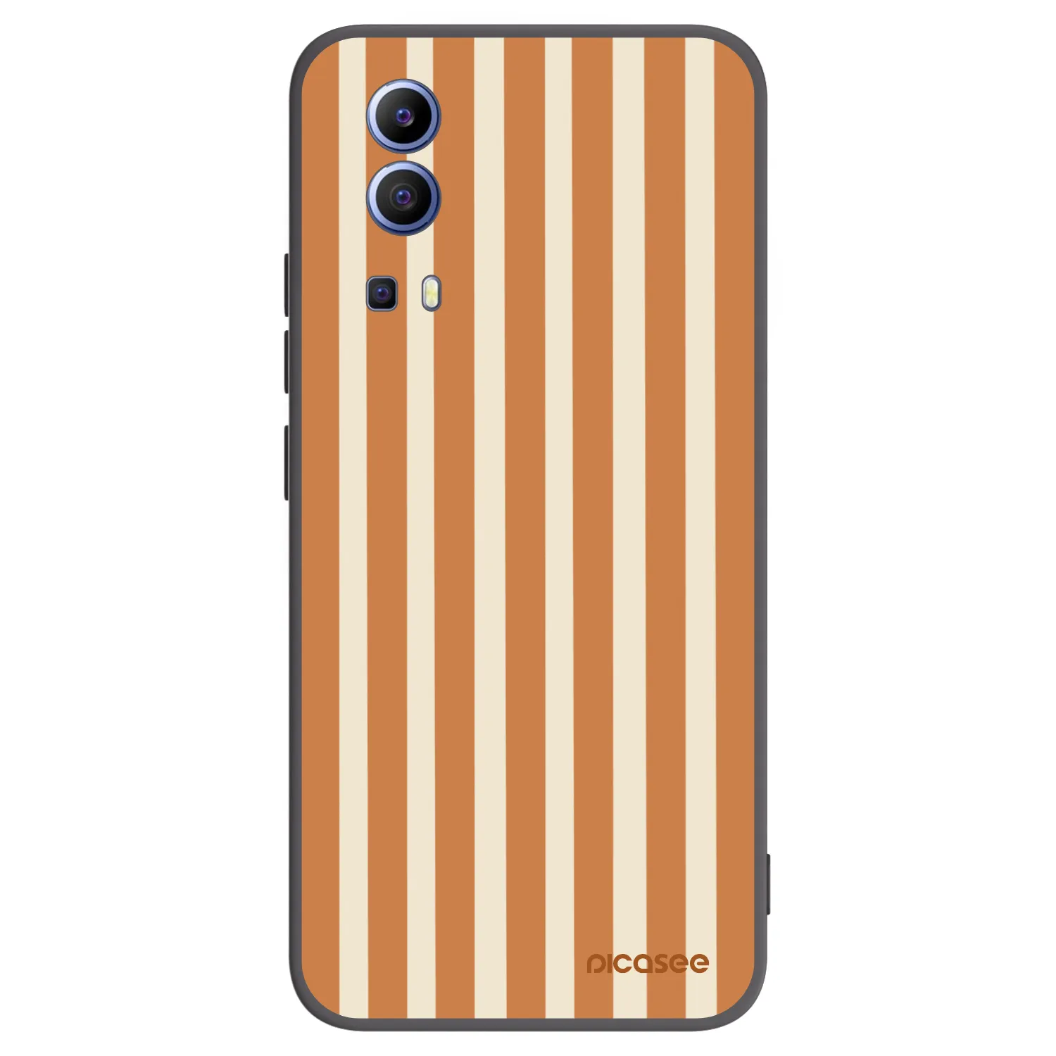 Picasee crna silikonska maskica za Vivo Y52 5G - Orange lines