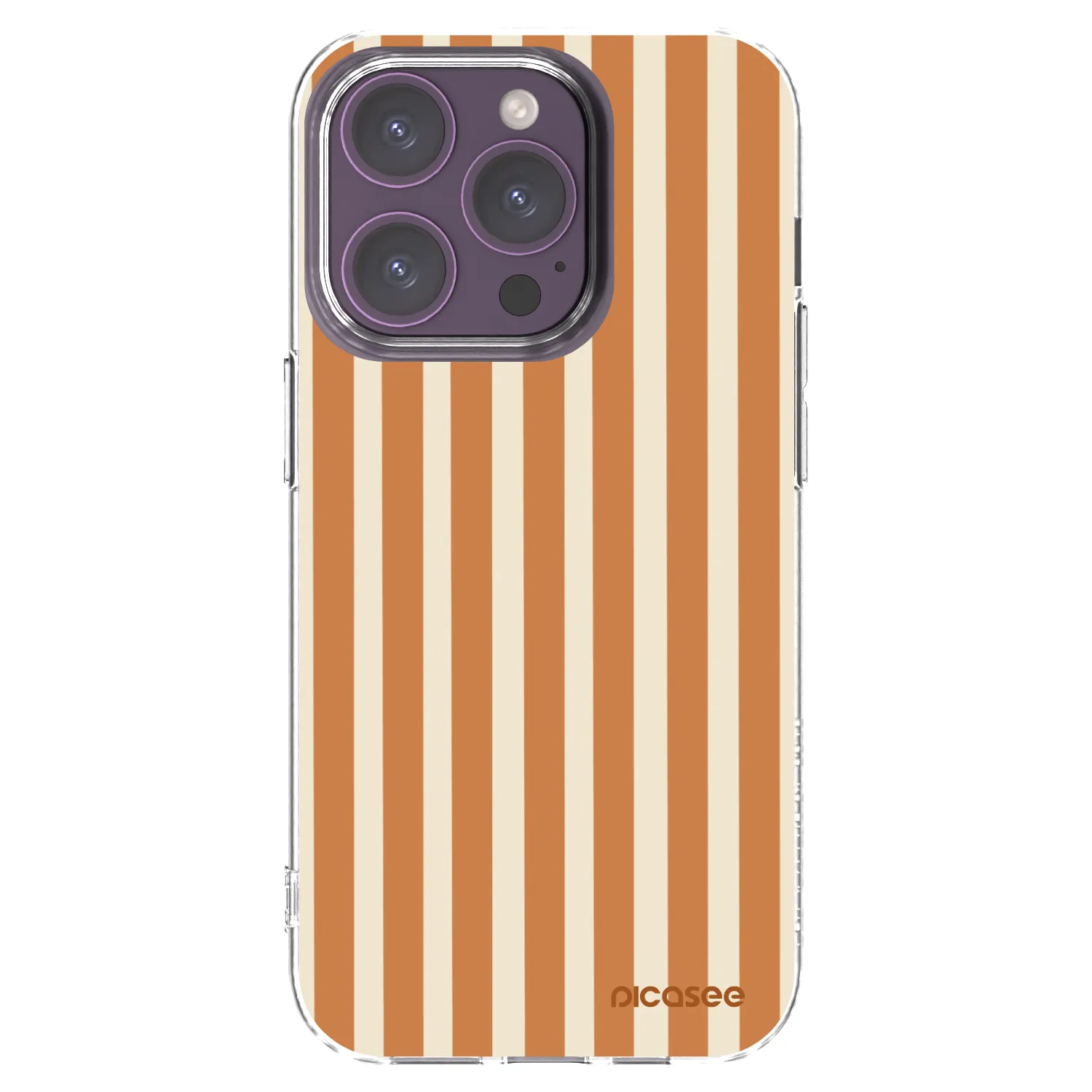 Picasee silikonska prozirna maskica za Apple iPhone 14 Pro - Orange lines