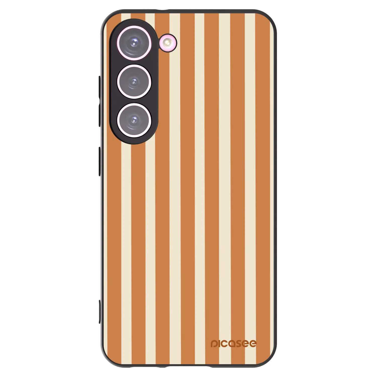 Picasee crna silikonska maskica za Samsung Galaxy S23 5G - Orange lines