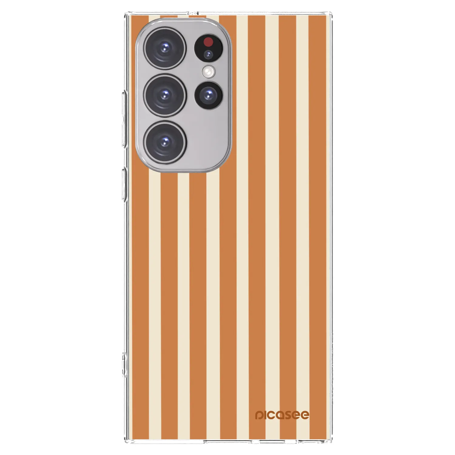 Picasee silikonska prozirna maskica za Samsung Galaxy S23 Ultra 5G - Orange lines