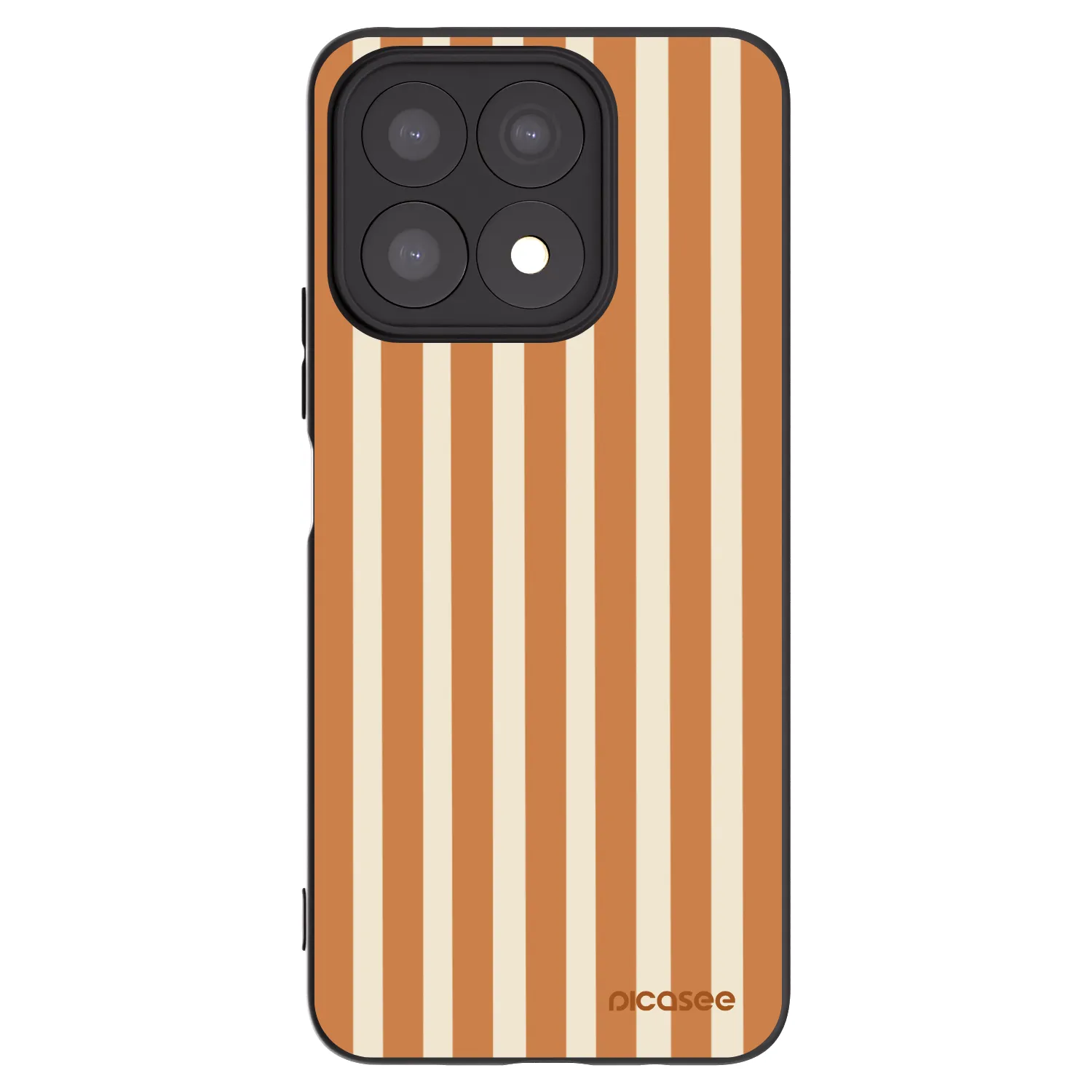 Picasee crna silikonska maskica za Honor X8a - Orange lines
