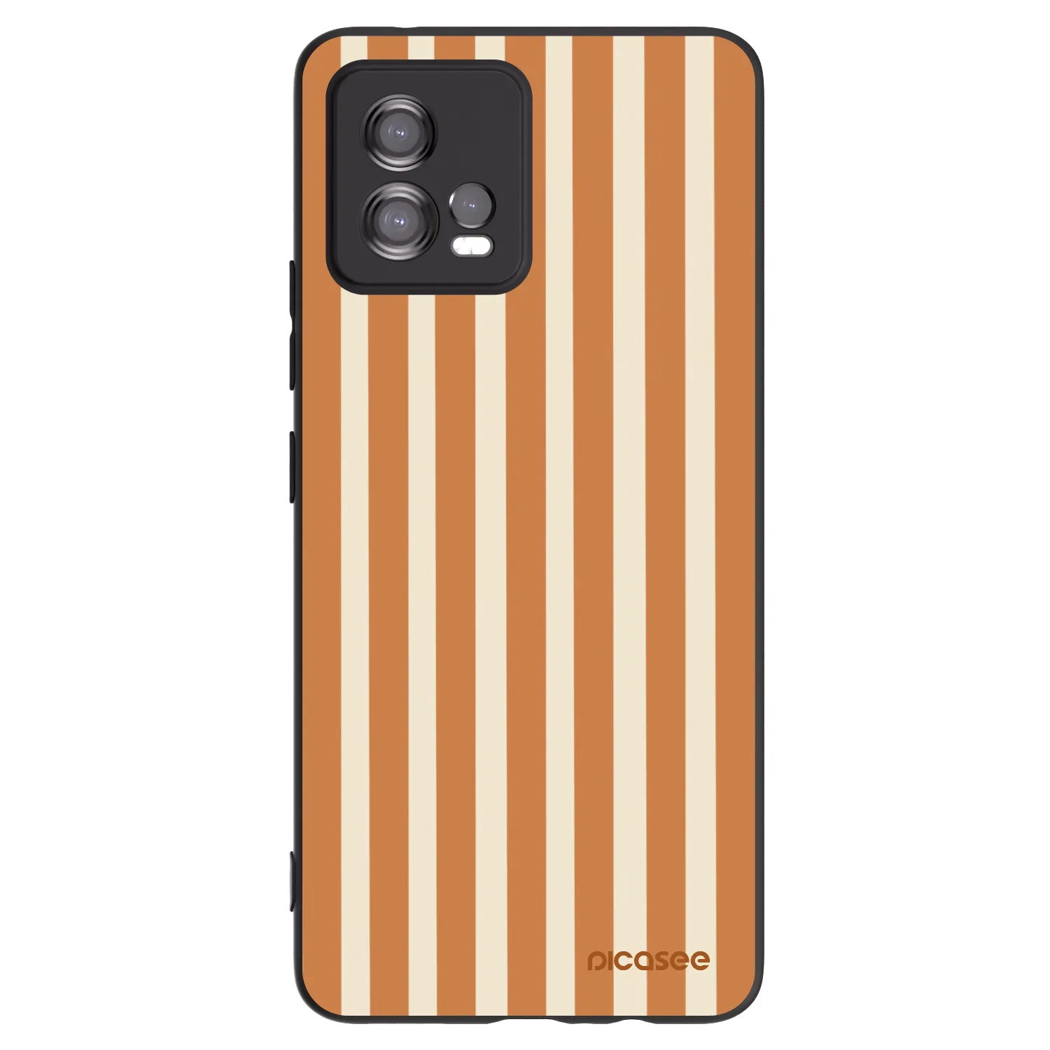 Picasee crna silikonska maskica za Motorola Moto G72 - Orange lines