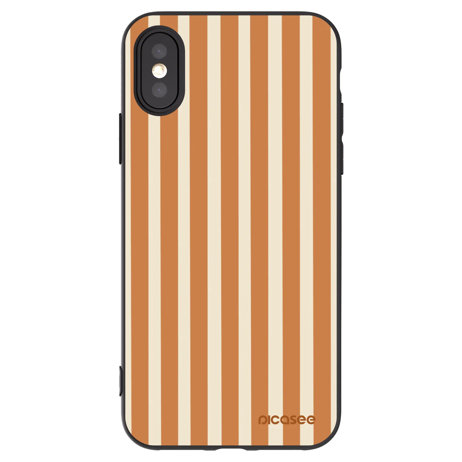 Picasee crna silikonska maskica za Apple iPhone X/XS - Orange lines