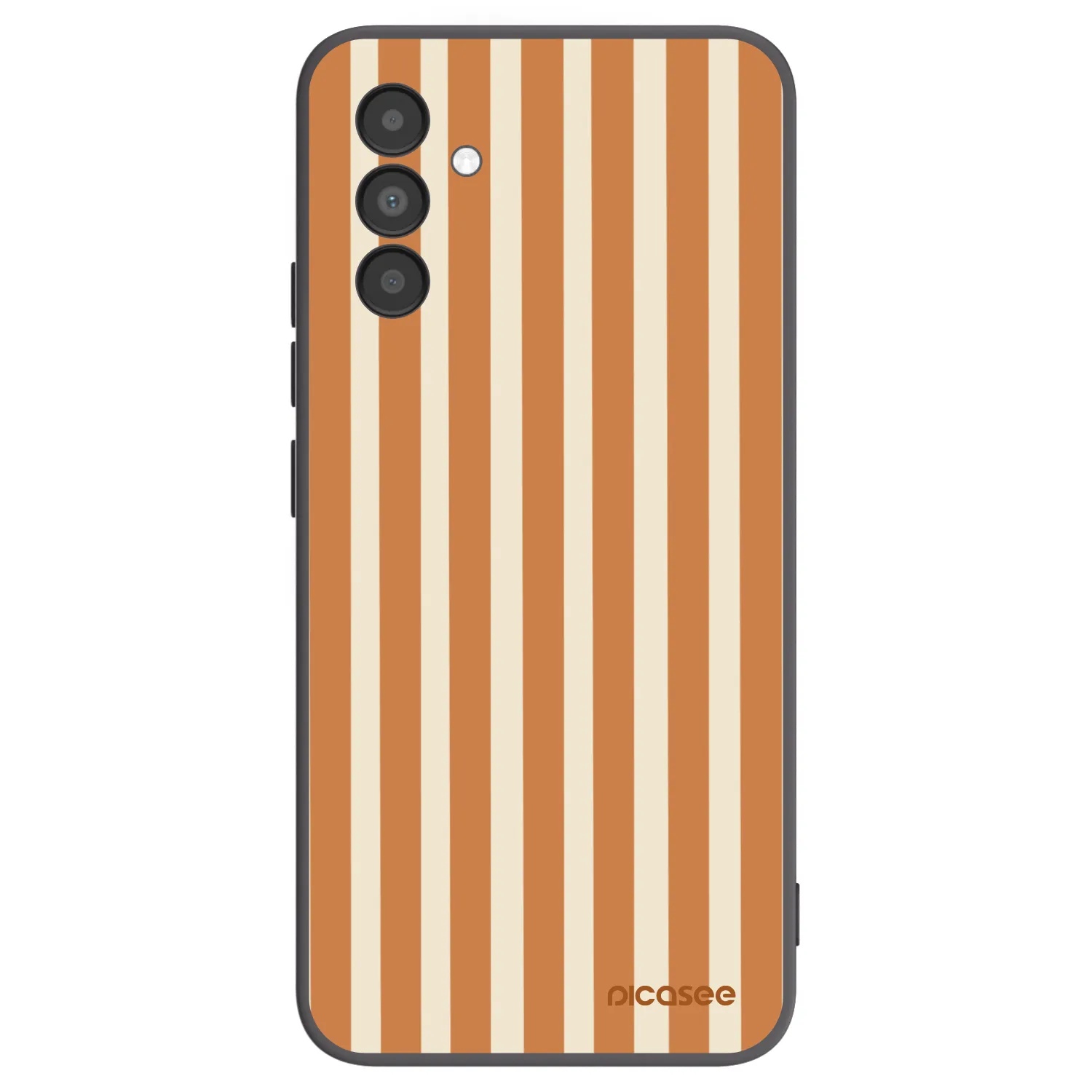 Picasee crna silikonska maskica za Samsung Galaxy A04s A047F - Orange lines