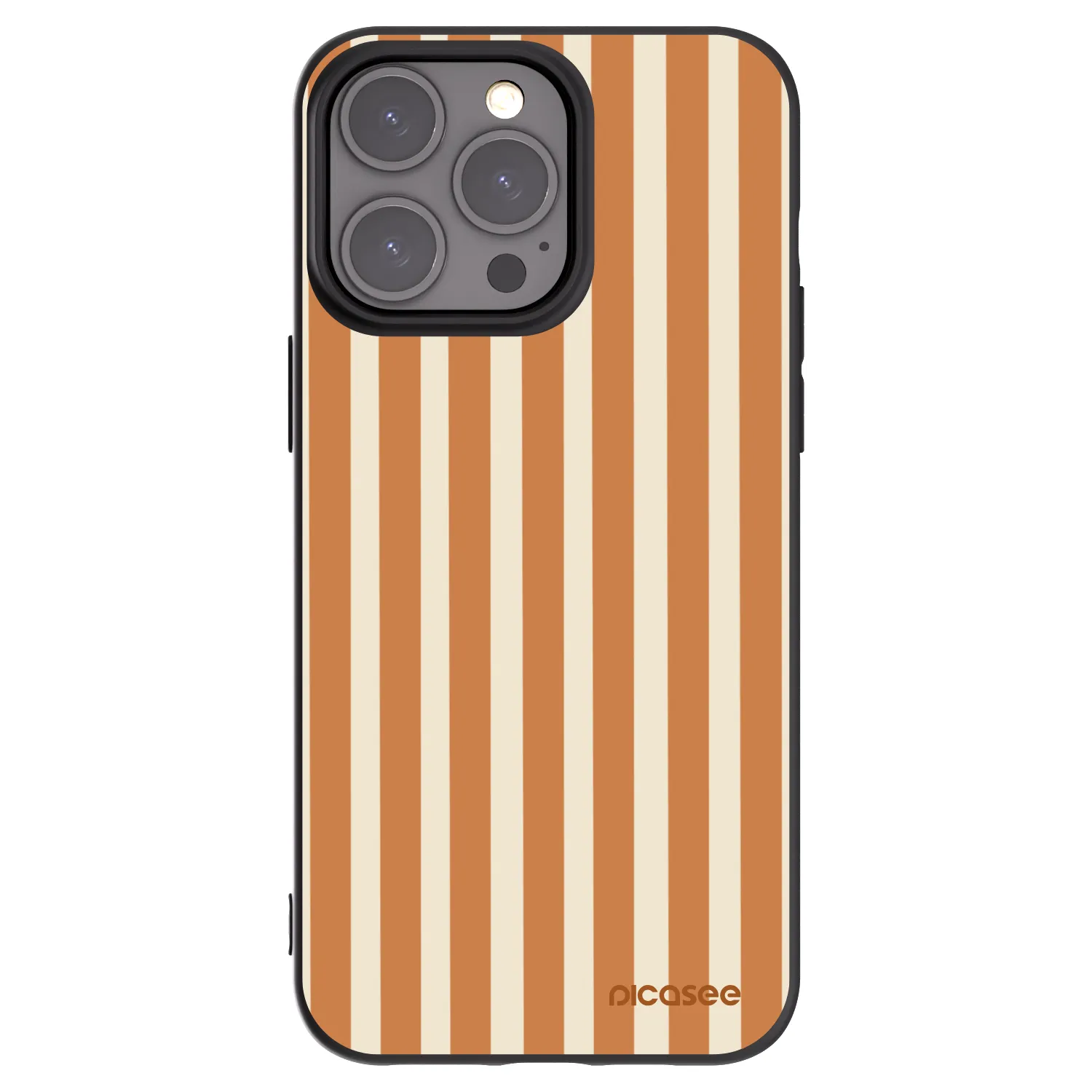 Picasee crna silikonska maskica za Apple iPhone 15 Pro Max - Orange lines