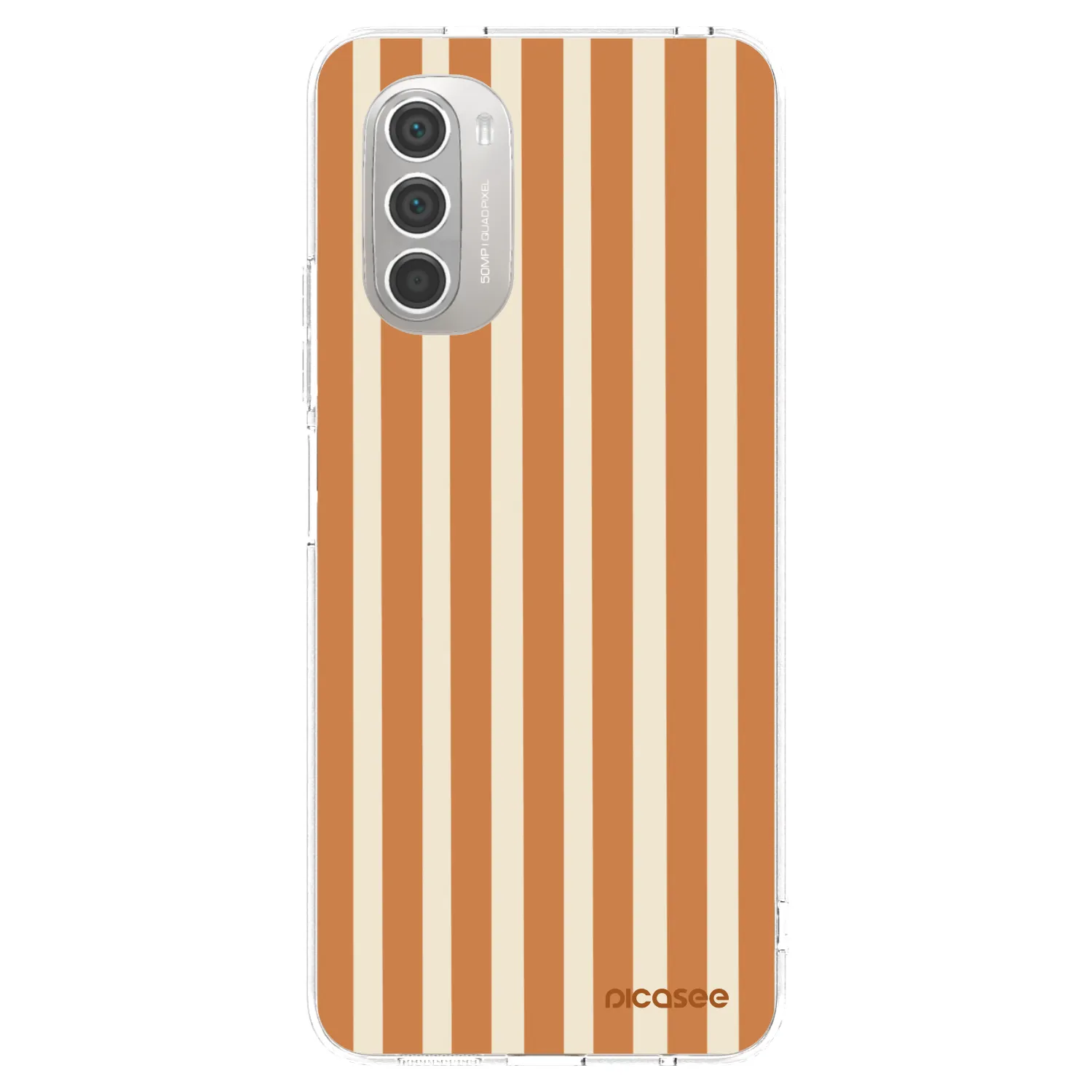 Picasee silikonska prozirna maskica za Motorola Moto G51 - Orange lines