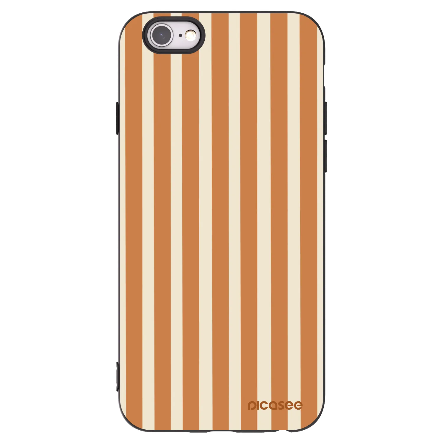 Picasee crna silikonska maskica za Apple iPhone 6/6S - Orange lines