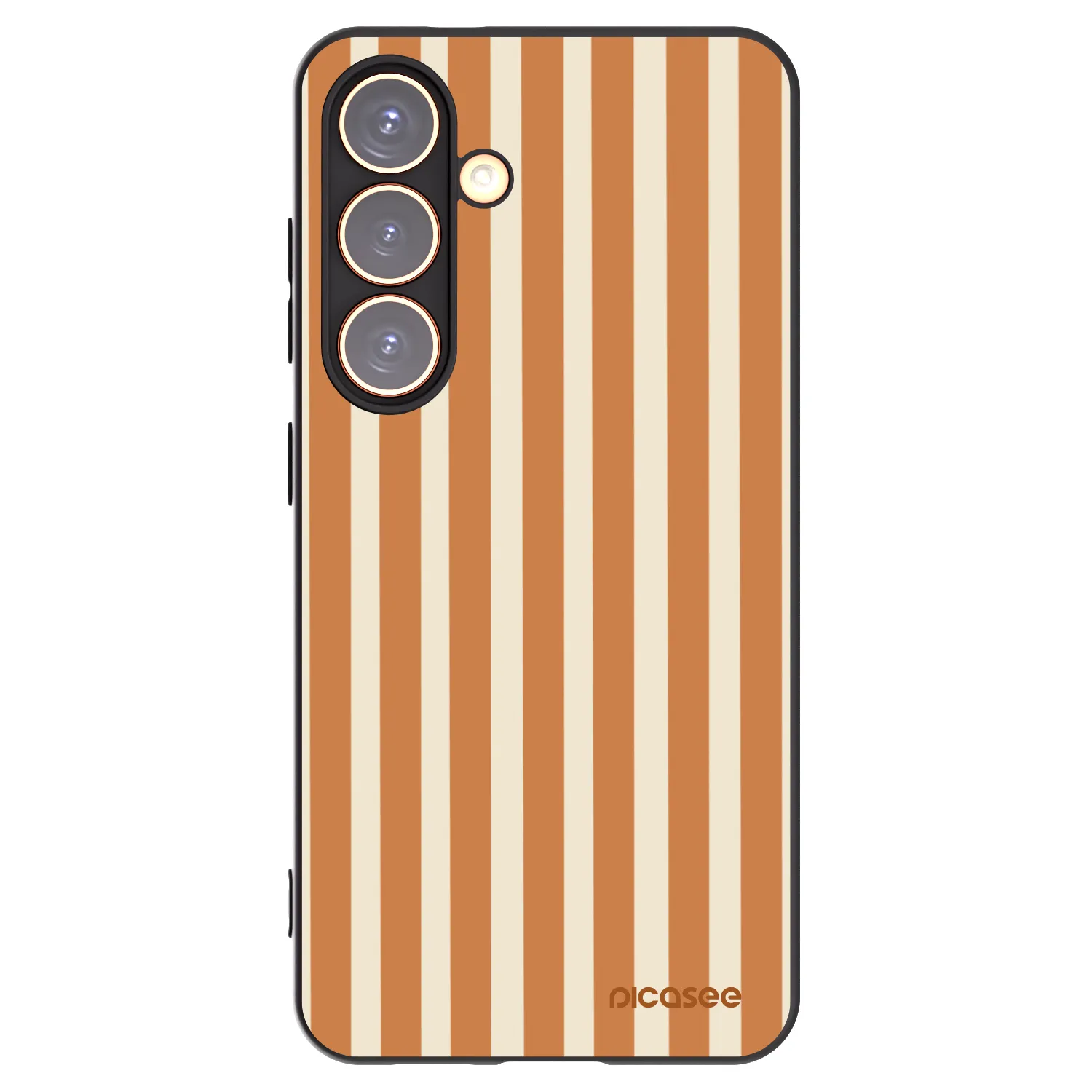 Picasee crna silikonska maskica za Samsung Galaxy S24 S921B 5G - Orange lines