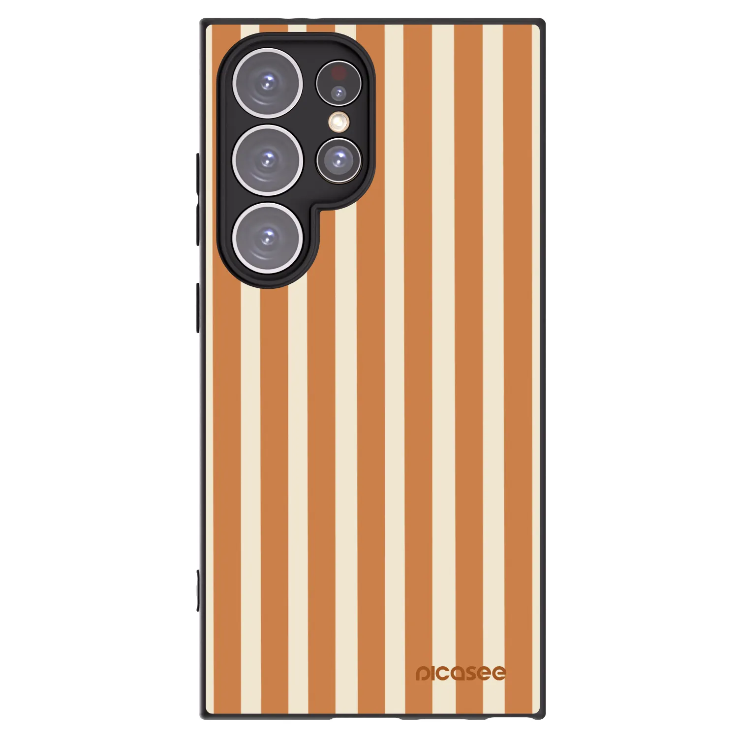 Picasee crna silikonska maskica za Samsung Galaxy S24 Ultra S928B 5G - Orange lines