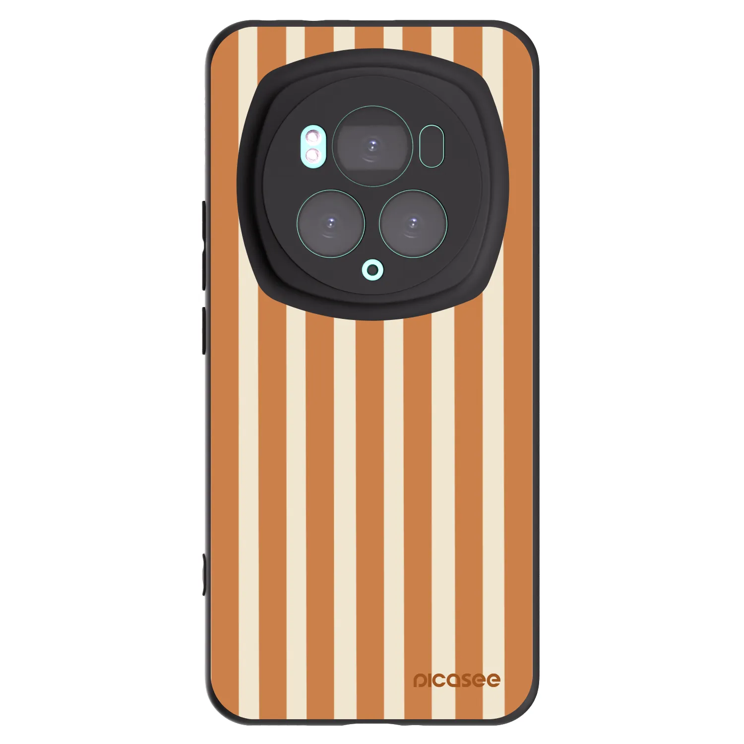 Picasee crna silikonska maskica za Honor Magic6 Pro - Orange lines
