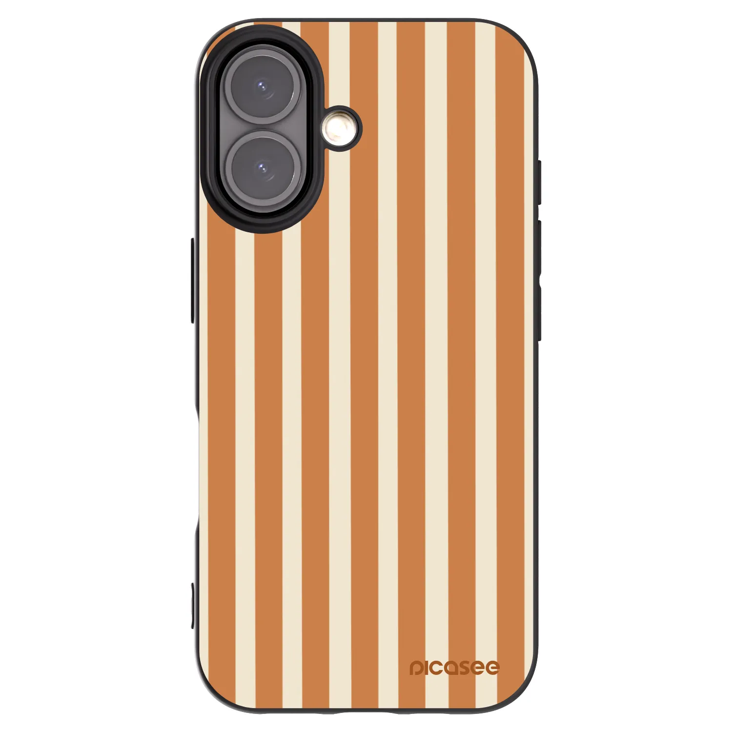 Picasee crna silikonska maskica za Apple iPhone 16 - Orange lines
