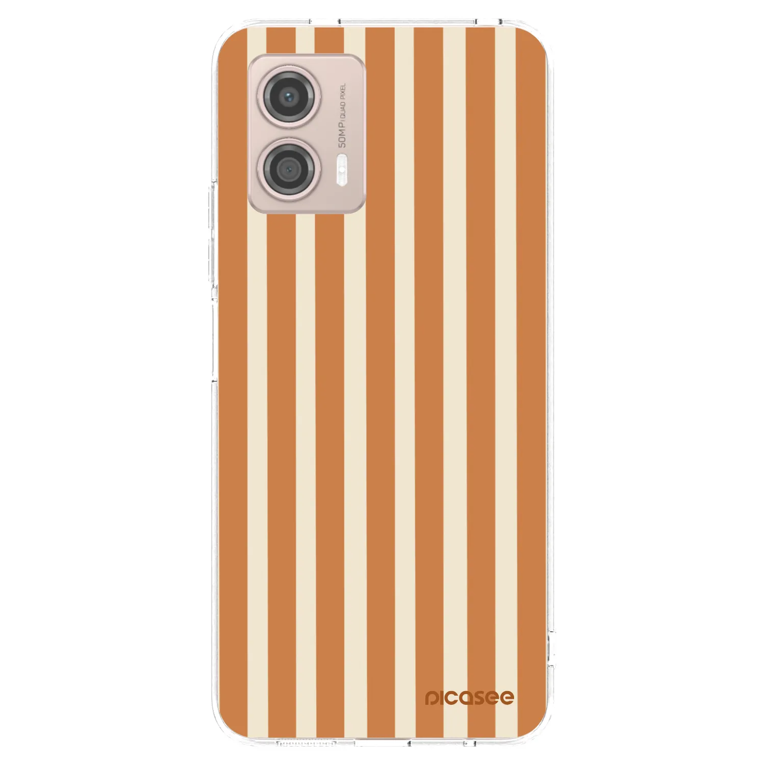 Picasee silikonska prozirna maskica za Motorola Moto G53 5G - Orange lines