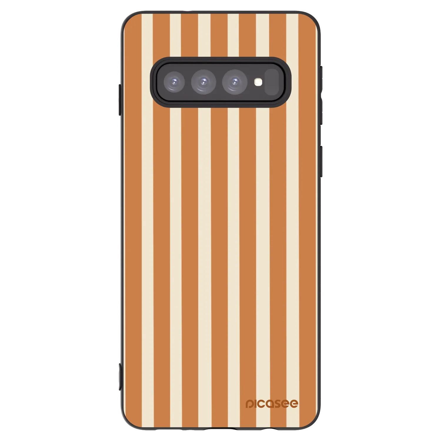 Picasee crna silikonska maskica za Samsung Galaxy S10 G973 - Orange lines