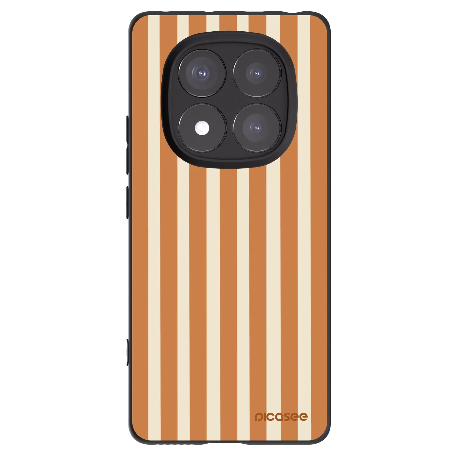 Picasee crna silikonska maskica za Xiaomi Redmi Note 14 Pro+ 5G - Orange lines