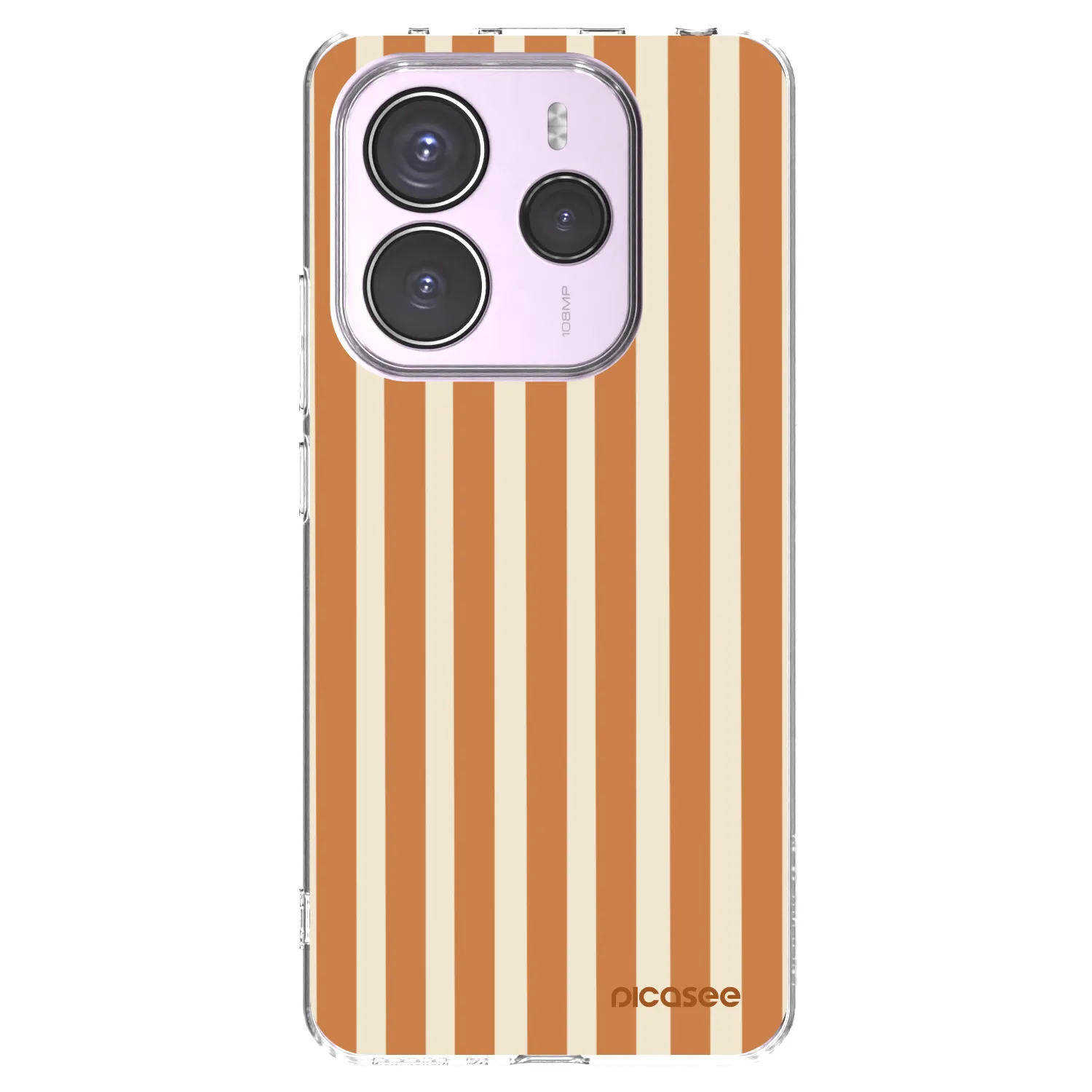 Picasee silikonska prozirna maskica za Xiaomi Redmi Note 14 5G - Orange lines