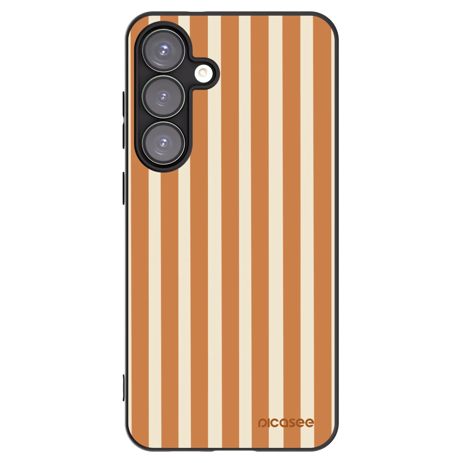 Picasee crna silikonska maskica za Samsung Galaxy S25+ 5G - Orange lines