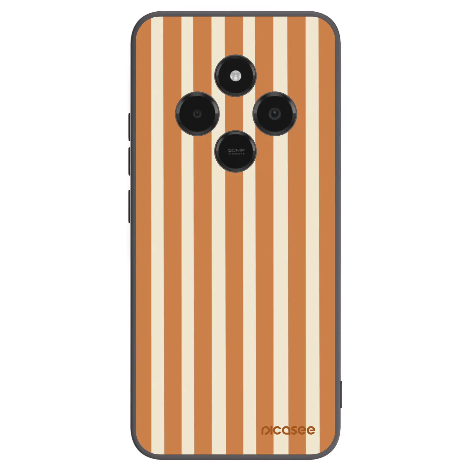 Picasee crna silikonska maskica za Xiaomi Poco C75 - Orange lines