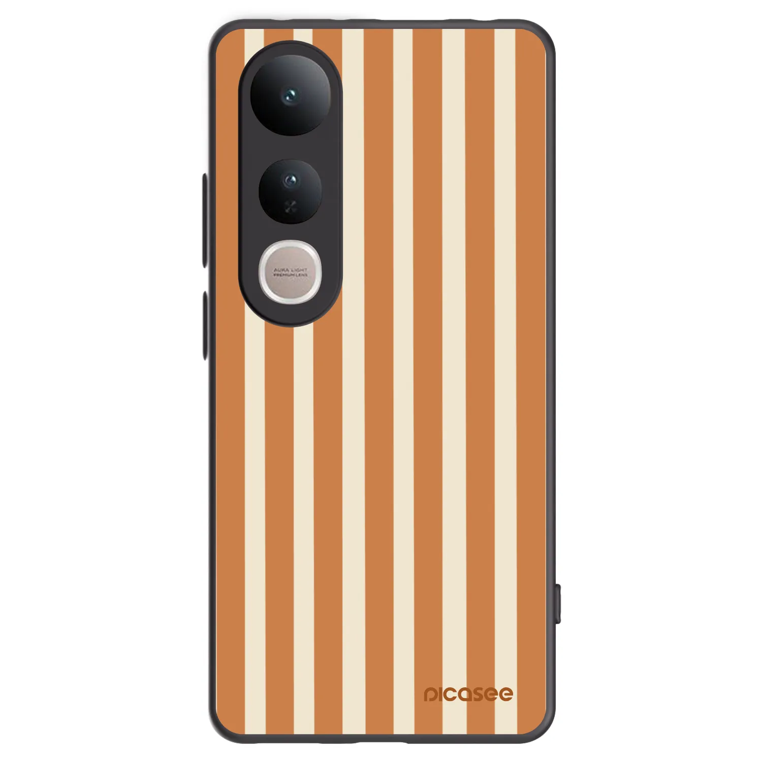 Picasee crna silikonska maskica za Vivo V50 Lite 5G - Orange lines