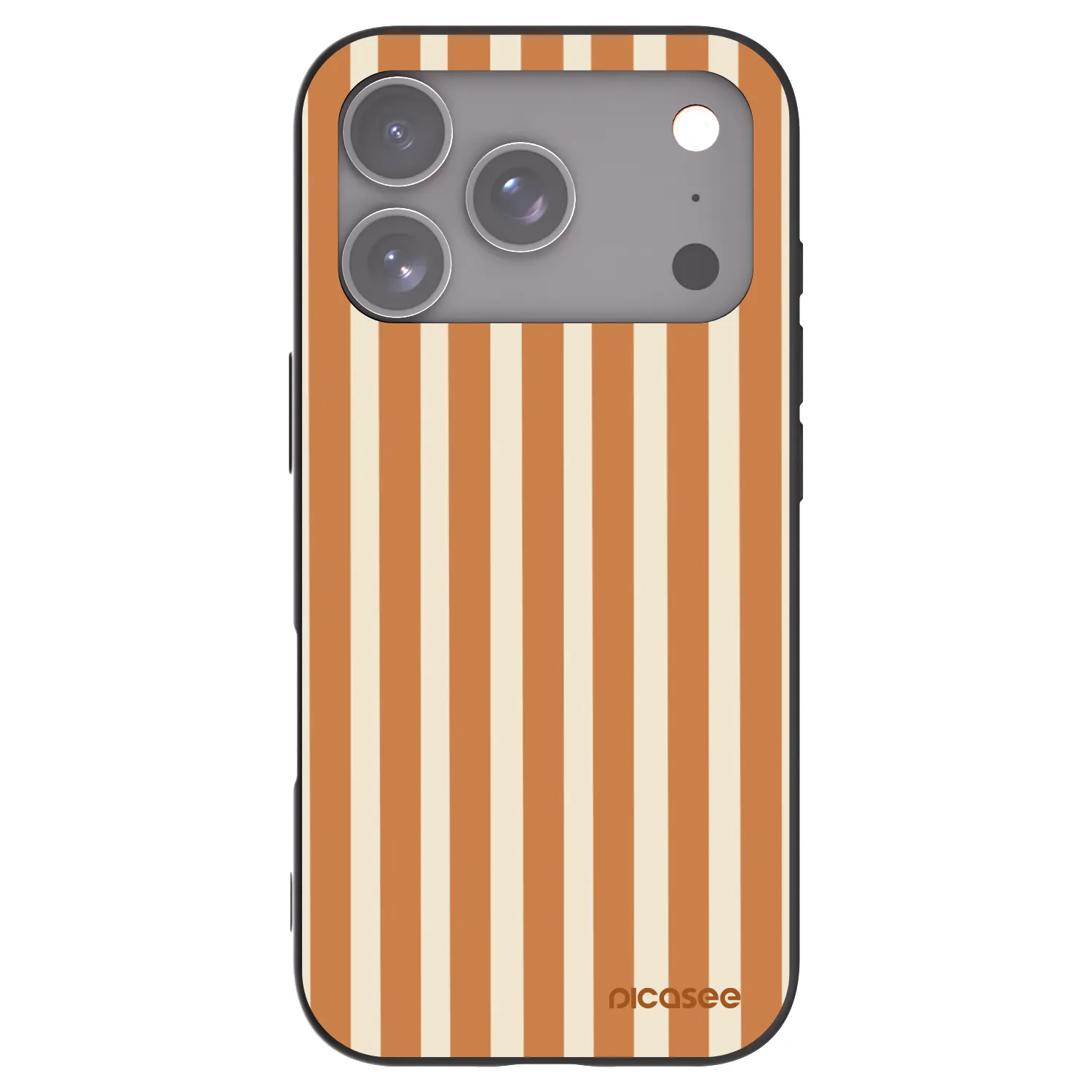 Picasee crna silikonska maskica za Apple iPhone 17 Pro - Orange lines