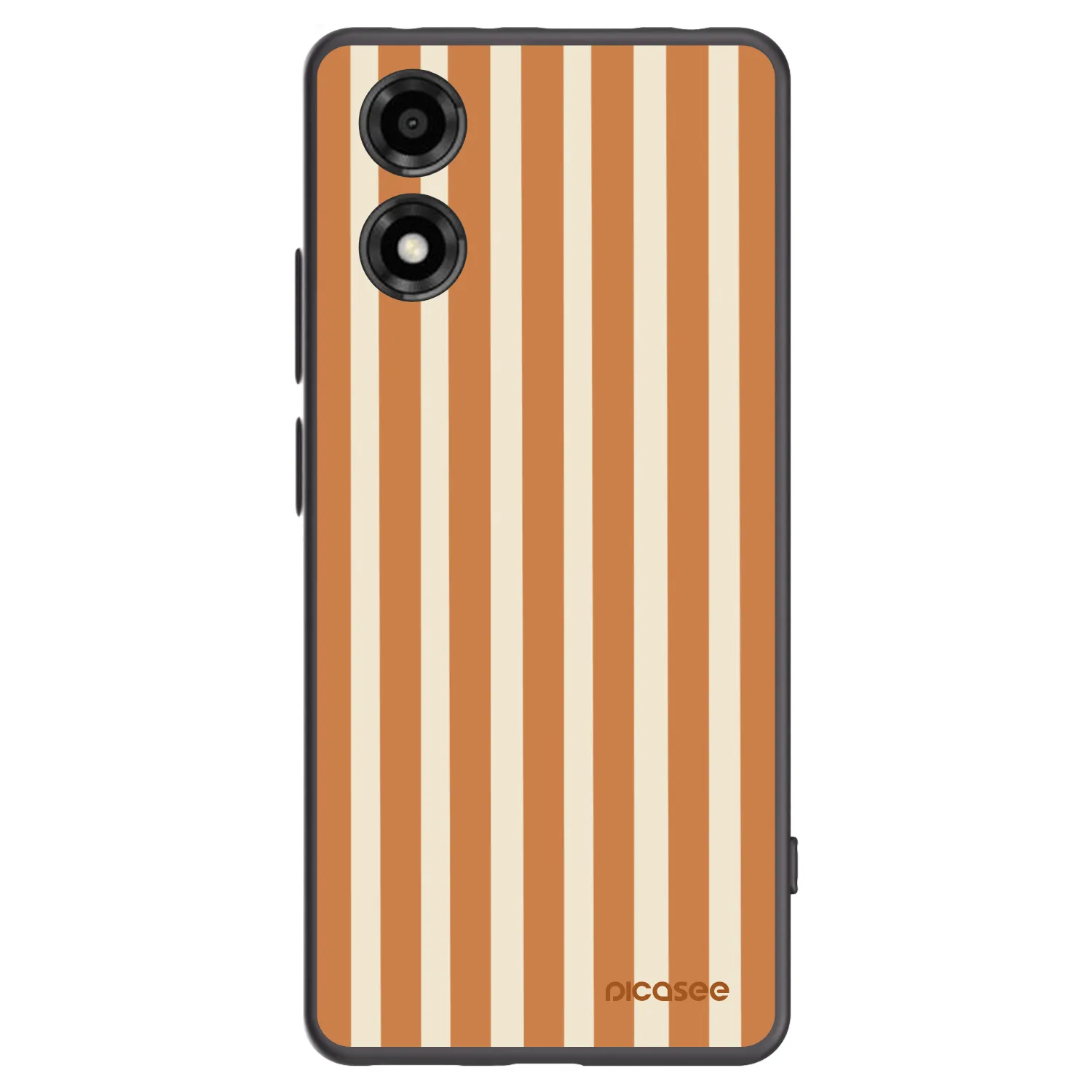 Picasee crna silikonska maskica za Motorola Moto E14 - Orange lines