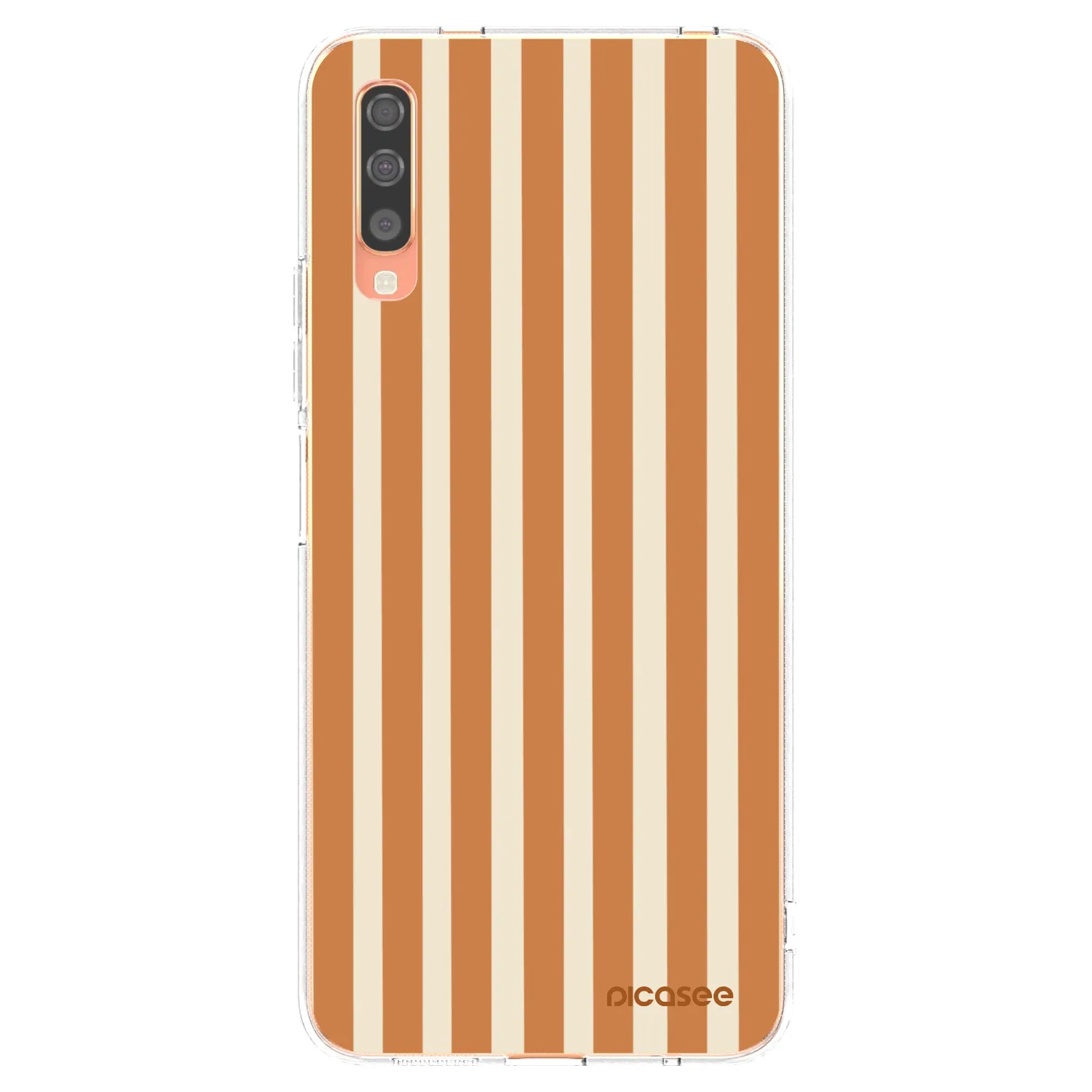 Picasee silikonska prozirna maskica za Samsung Galaxy A70 A705F - Orange lines