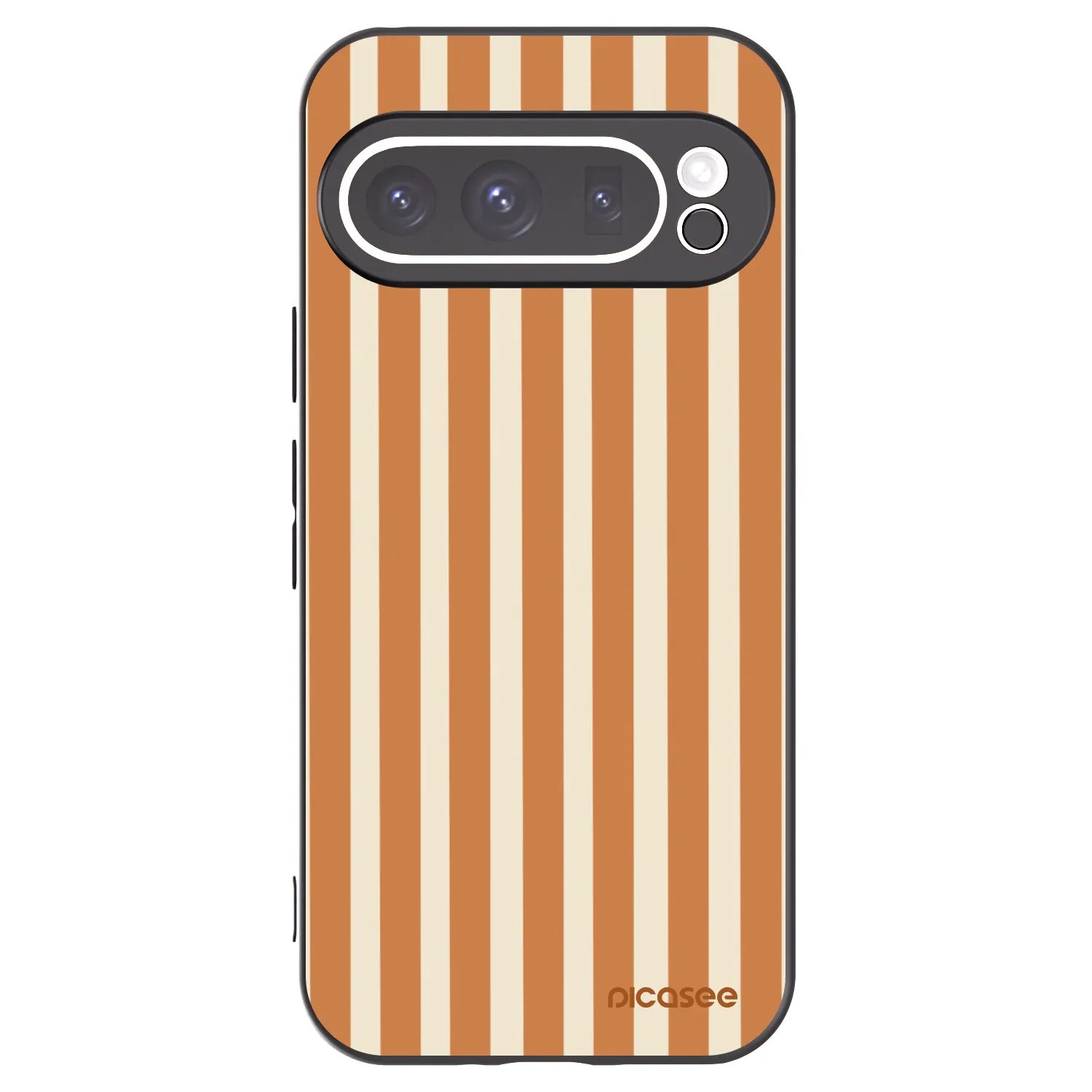 Picasee crna silikonska maskica za Google Pixel 9 Pro XL - Orange lines