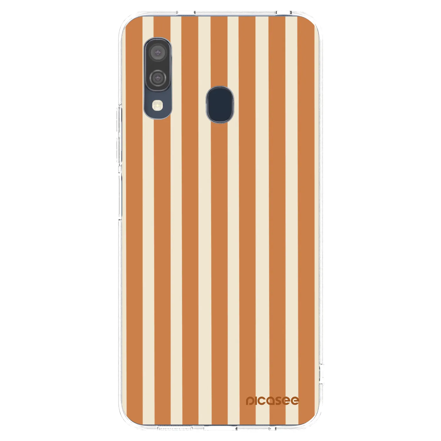 Picasee silikonska prozirna maskica za Samsung Galaxy A40 A405F - Orange lines
