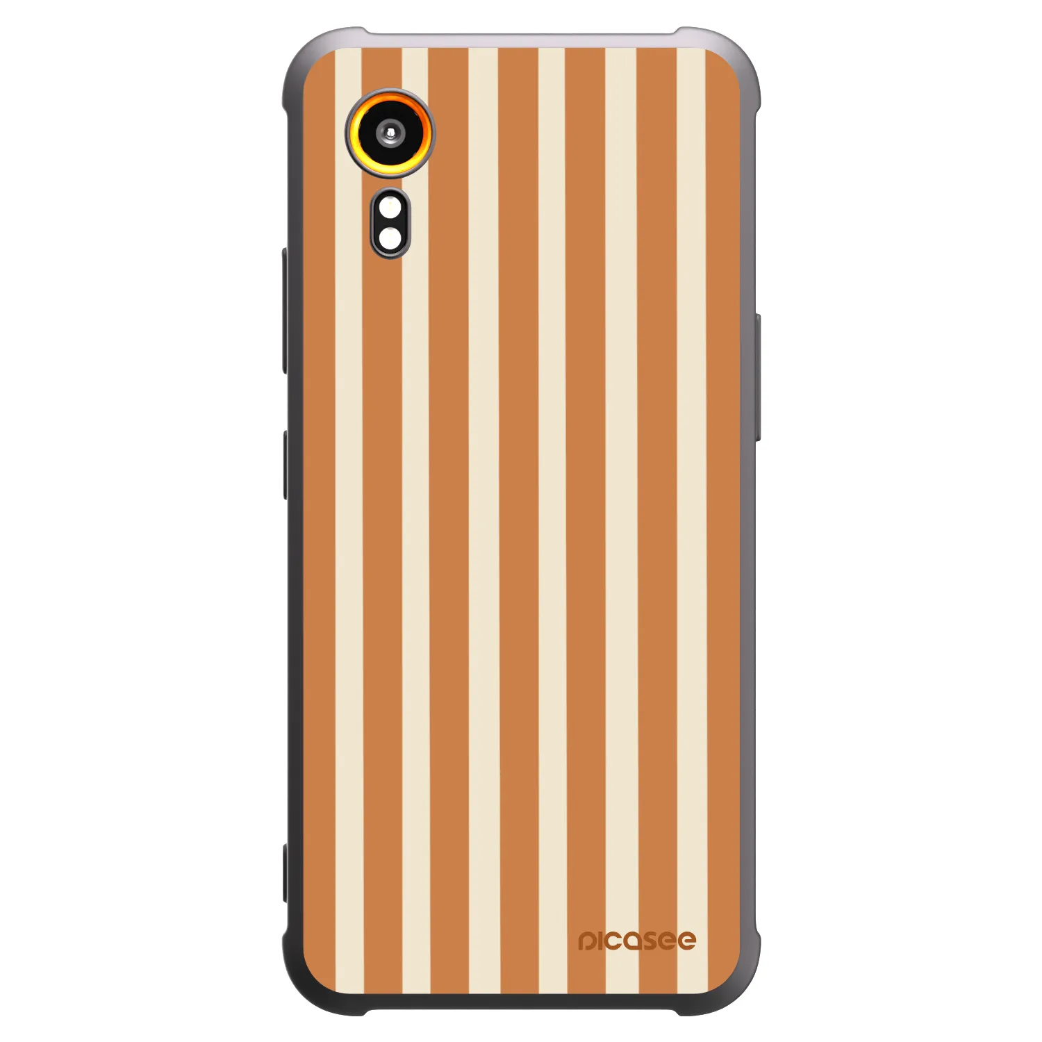 Picasee crna silikonska maskica za Samsung Galaxy XCover 7 - Orange lines
