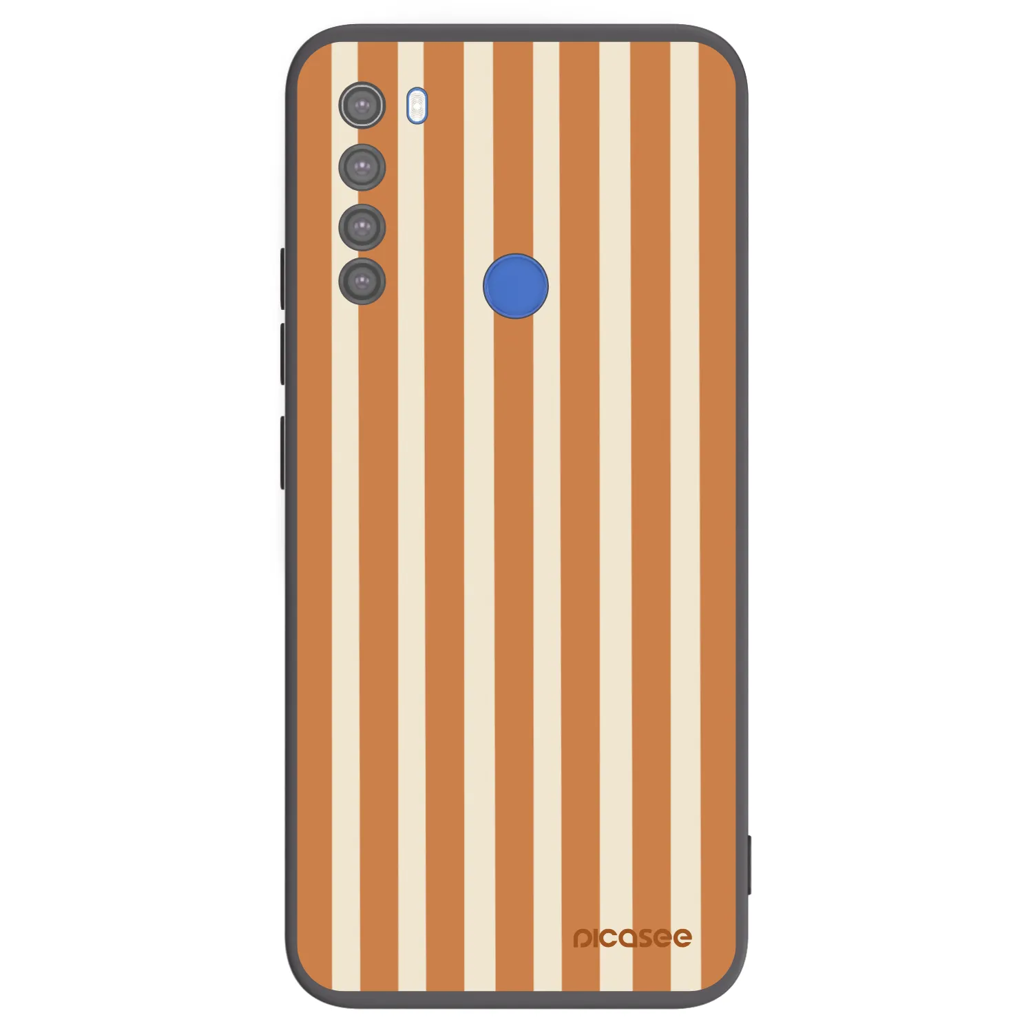 Picasee crna silikonska maskica za Xiaomi Redmi Note 8T - Orange lines