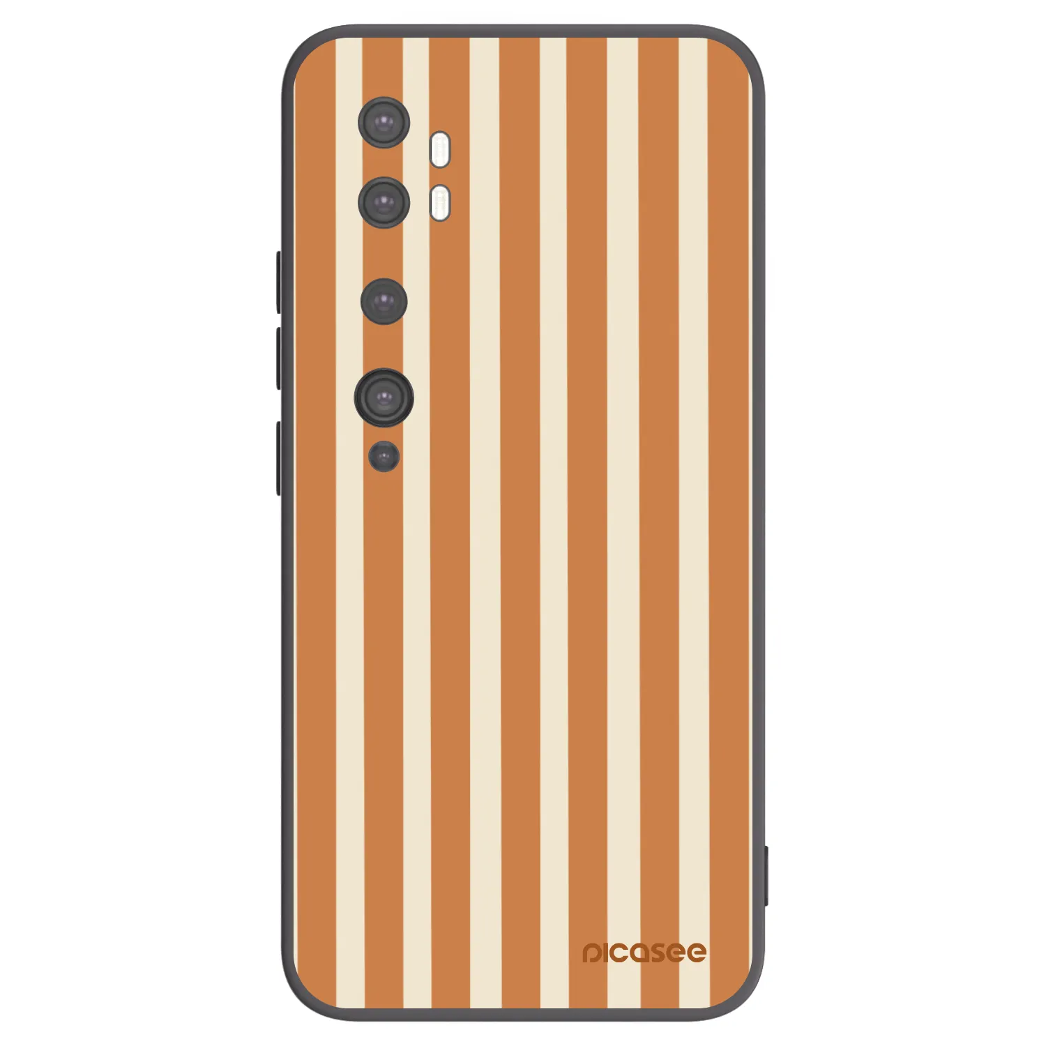Picasee crna silikonska maskica za Xiaomi Mi Note 10 (Pro) - Orange lines