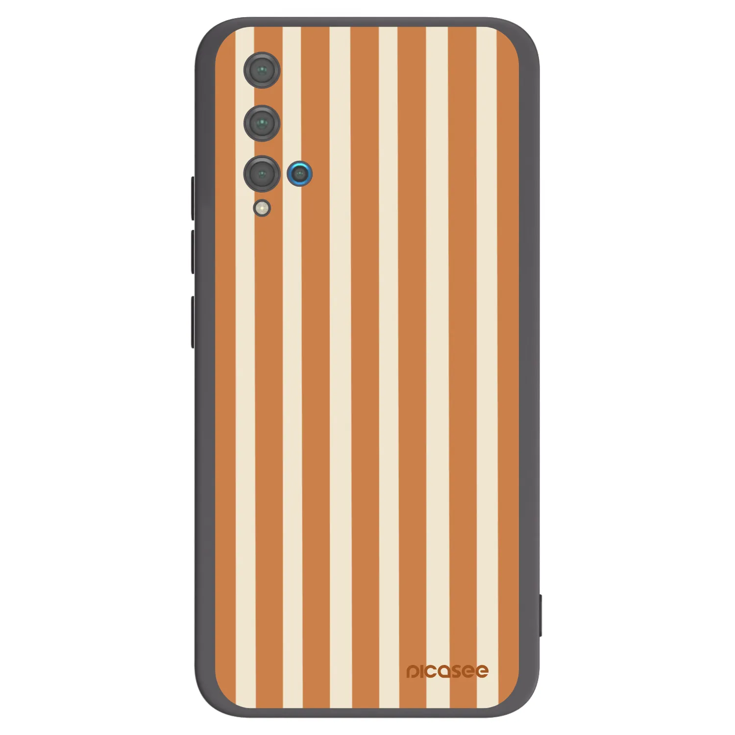 Picasee crna silikonska maskica za Huawei Nova 5T - Orange lines