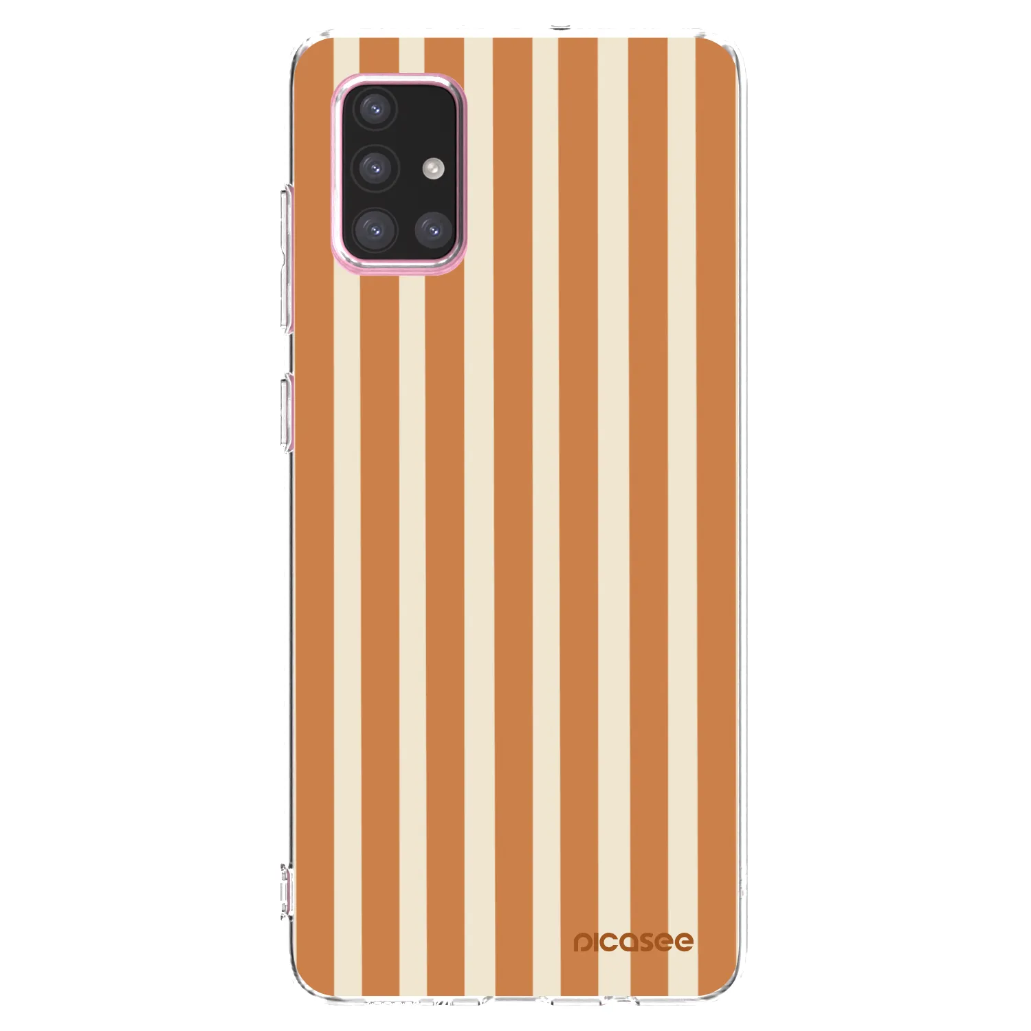 Picasee silikonska prozirna maskica za Samsung Galaxy A71 A715F - Orange lines