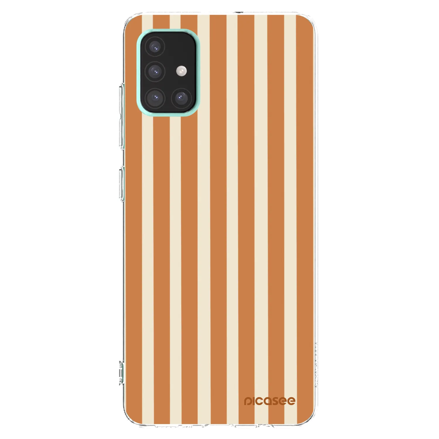 Picasee silikonska prozirna maskica za Samsung Galaxy A51 A515F - Orange lines