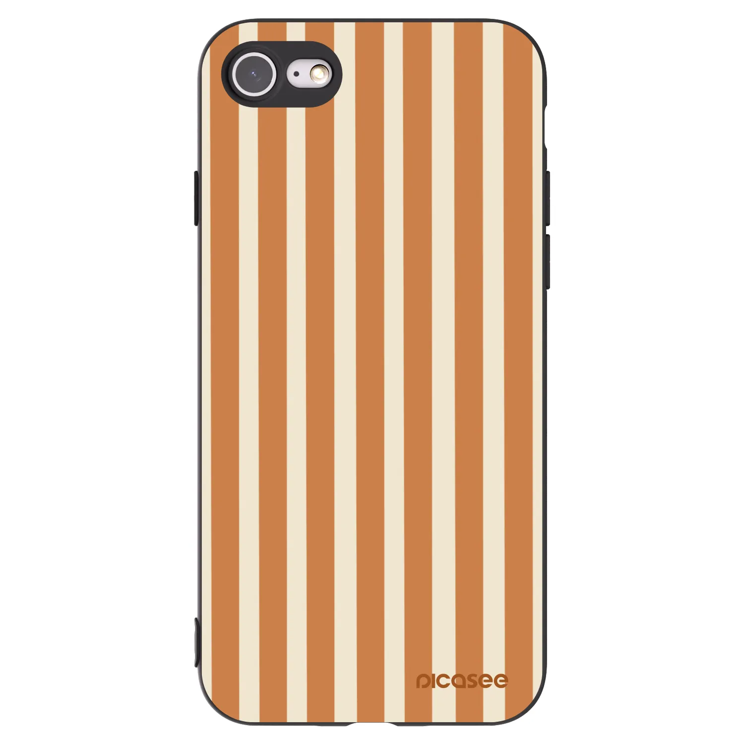 Picasee crna silikonska maskica za Apple iPhone SE 2020 - Orange lines