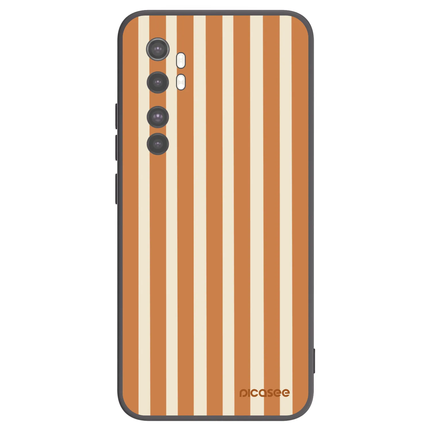 Picasee crna silikonska maskica za Xiaomi Mi Note 10 Lite - Orange lines