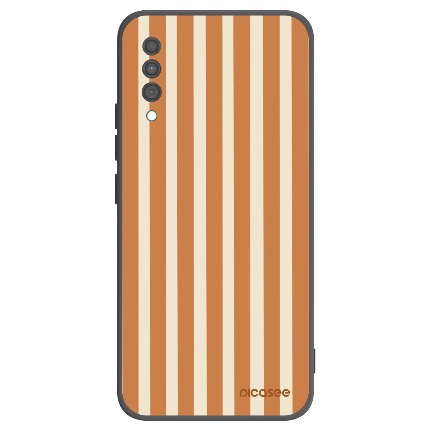 Picasee crna silikonska maskica za Samsung Galaxy A30s A307F - Orange lines