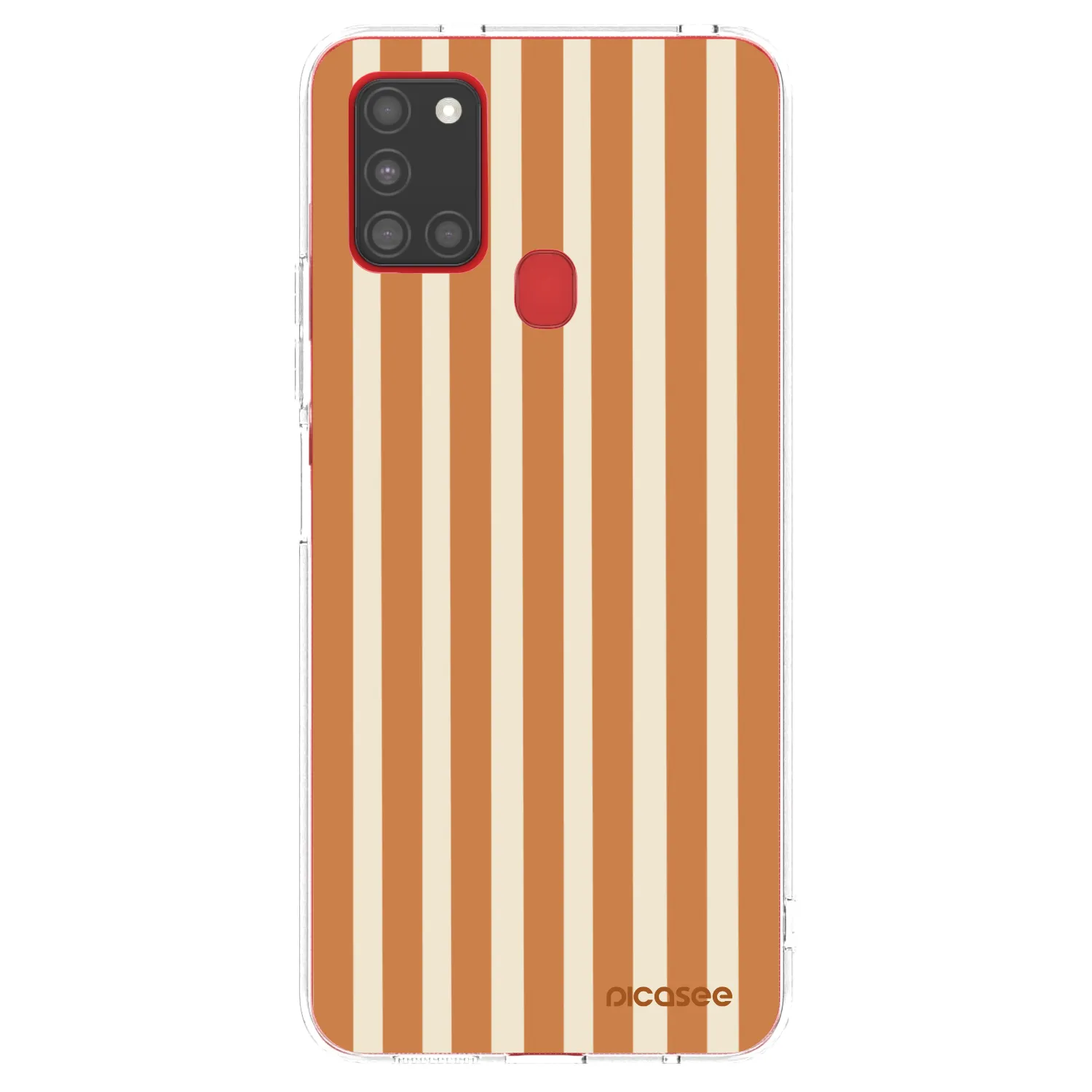 Picasee silikonska prozirna maskica za Samsung Galaxy A21s - Orange lines